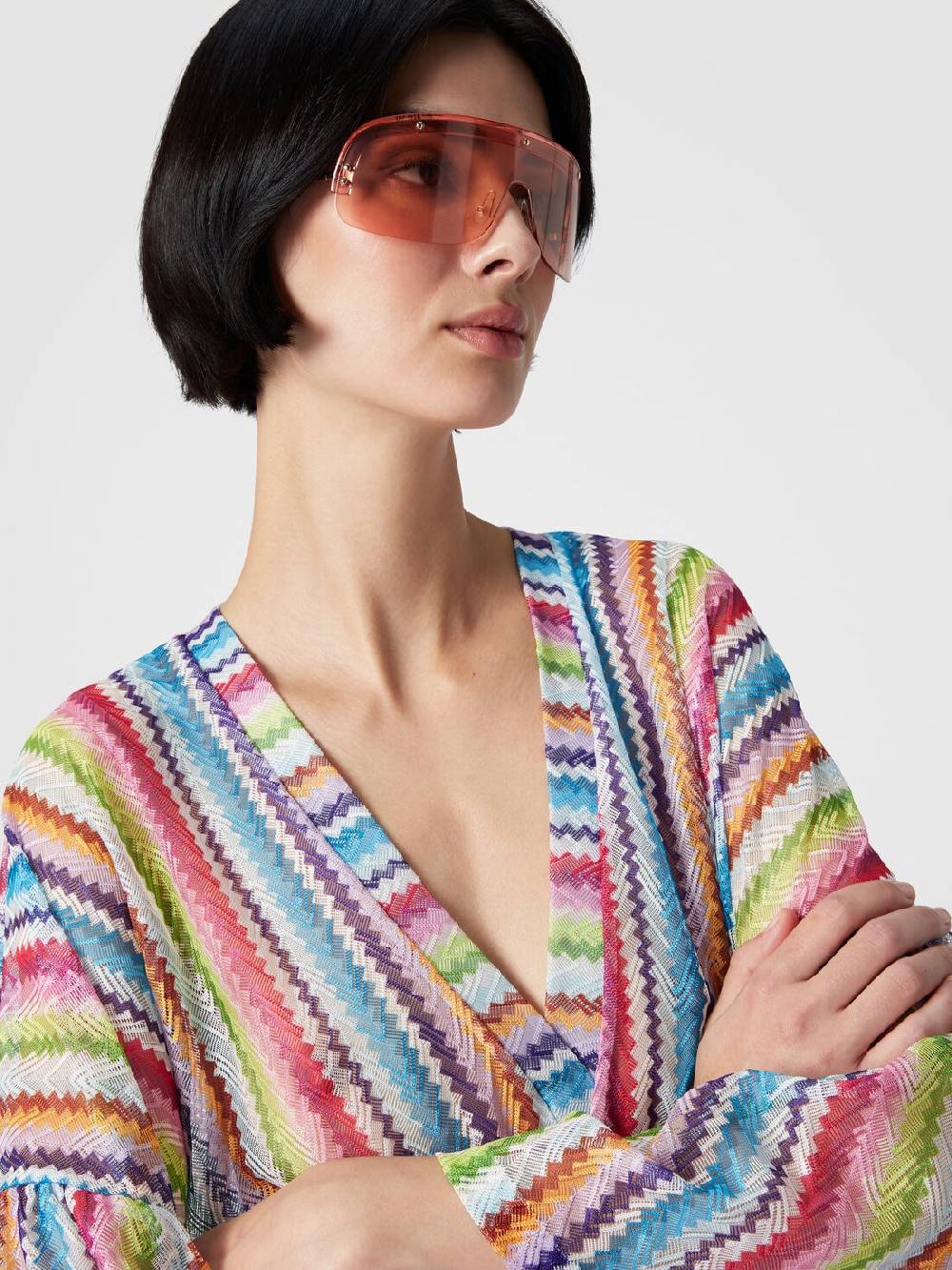 Missoni Caftano copricostume corto stampa zig zag In Vendita
