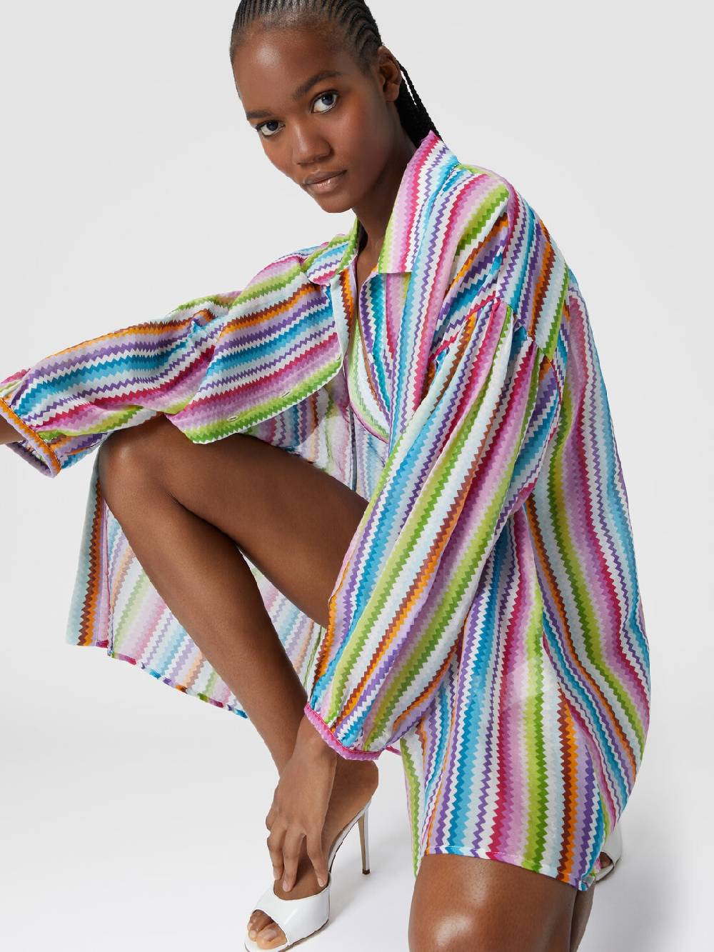 Missoni Camicia oversize in seta e cotone stampata Saldi