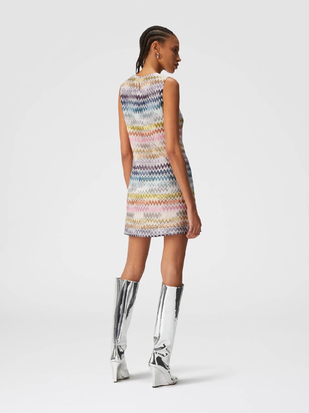 Missoni Mini-abito senza maniche in viscosa zig zag lamé Offerte