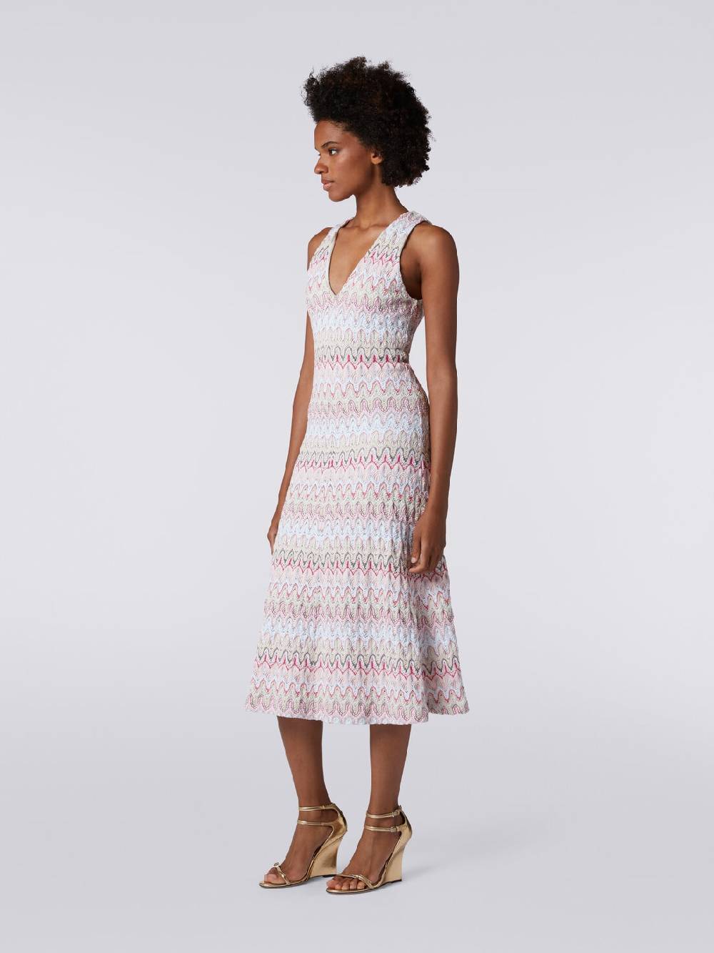 Missoni Abito con scollatura a V in misto viscosa motivo a onde Vendite Flash
