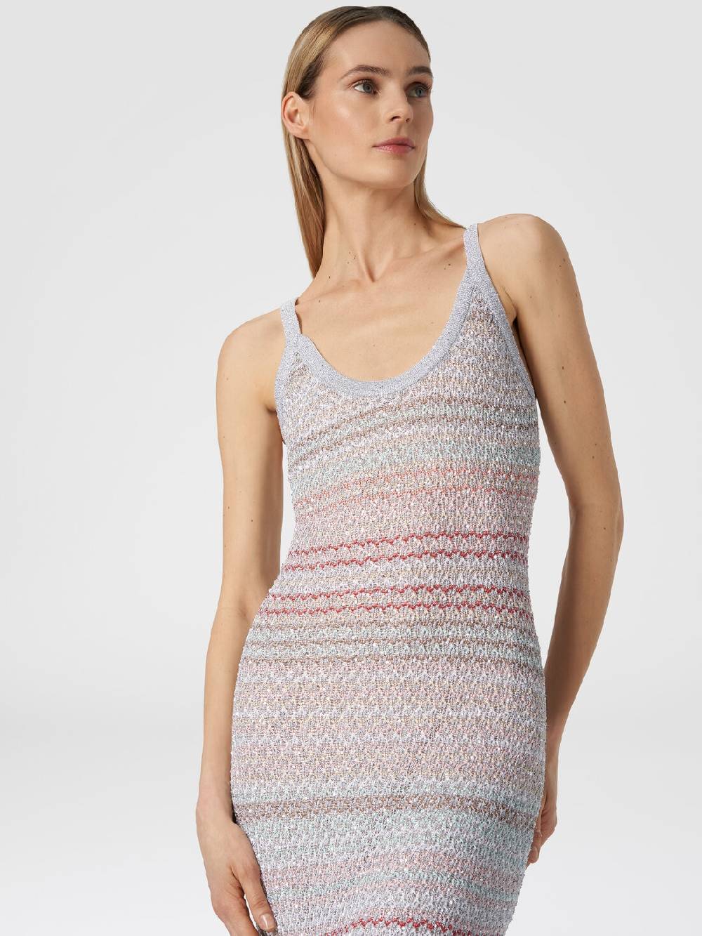 Missoni Abito lungo in maglia zig zag con trama effetto uncinetto Negozio