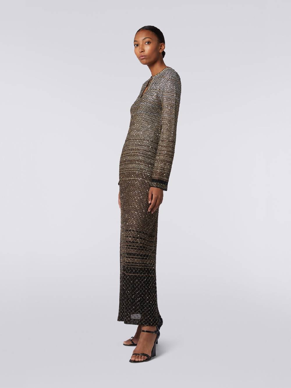 Missoni Abito lungo in maglia dégradé con paillettes Nuova