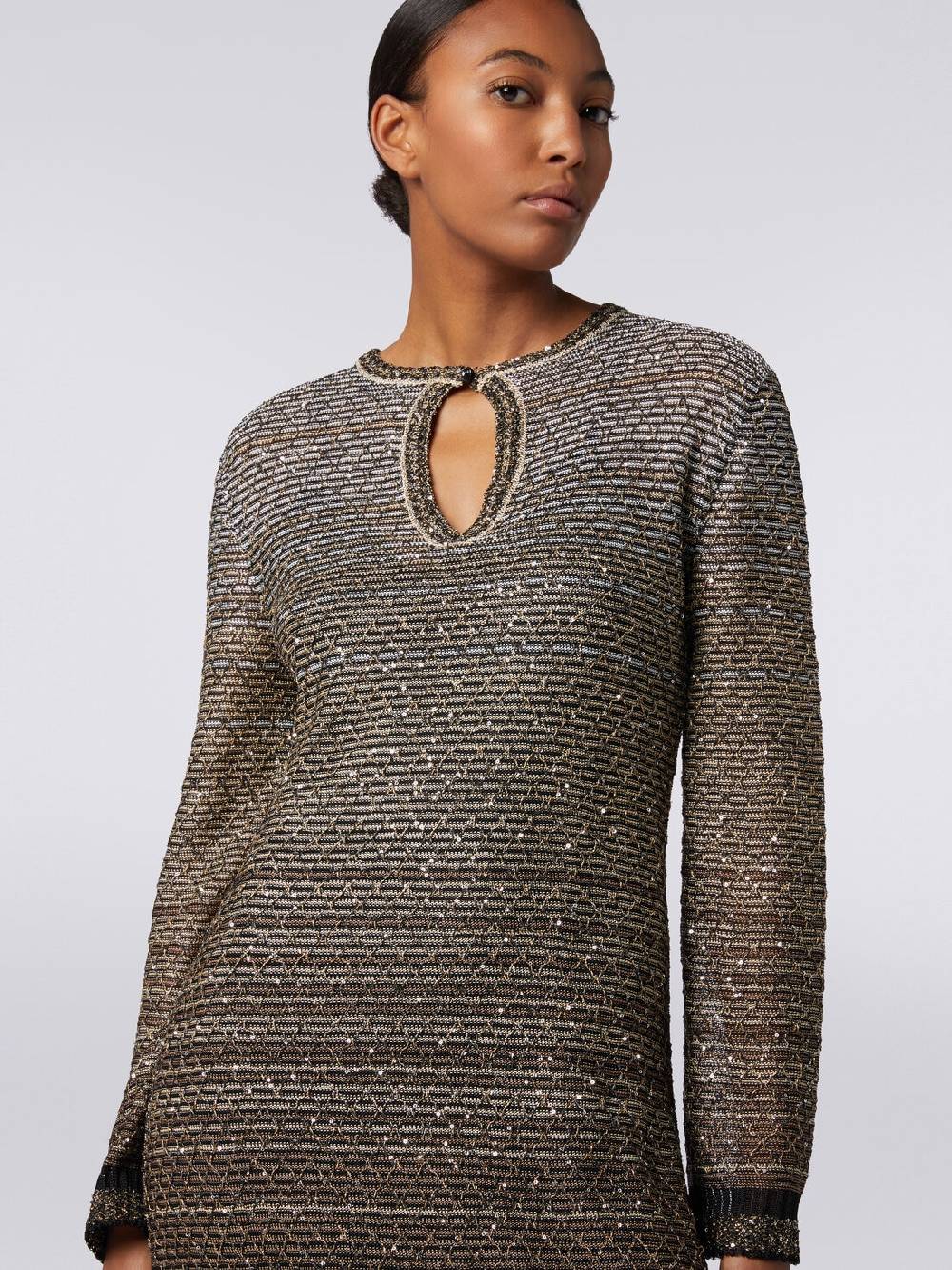 Missoni Abito lungo in maglia dégradé con paillettes Nuova