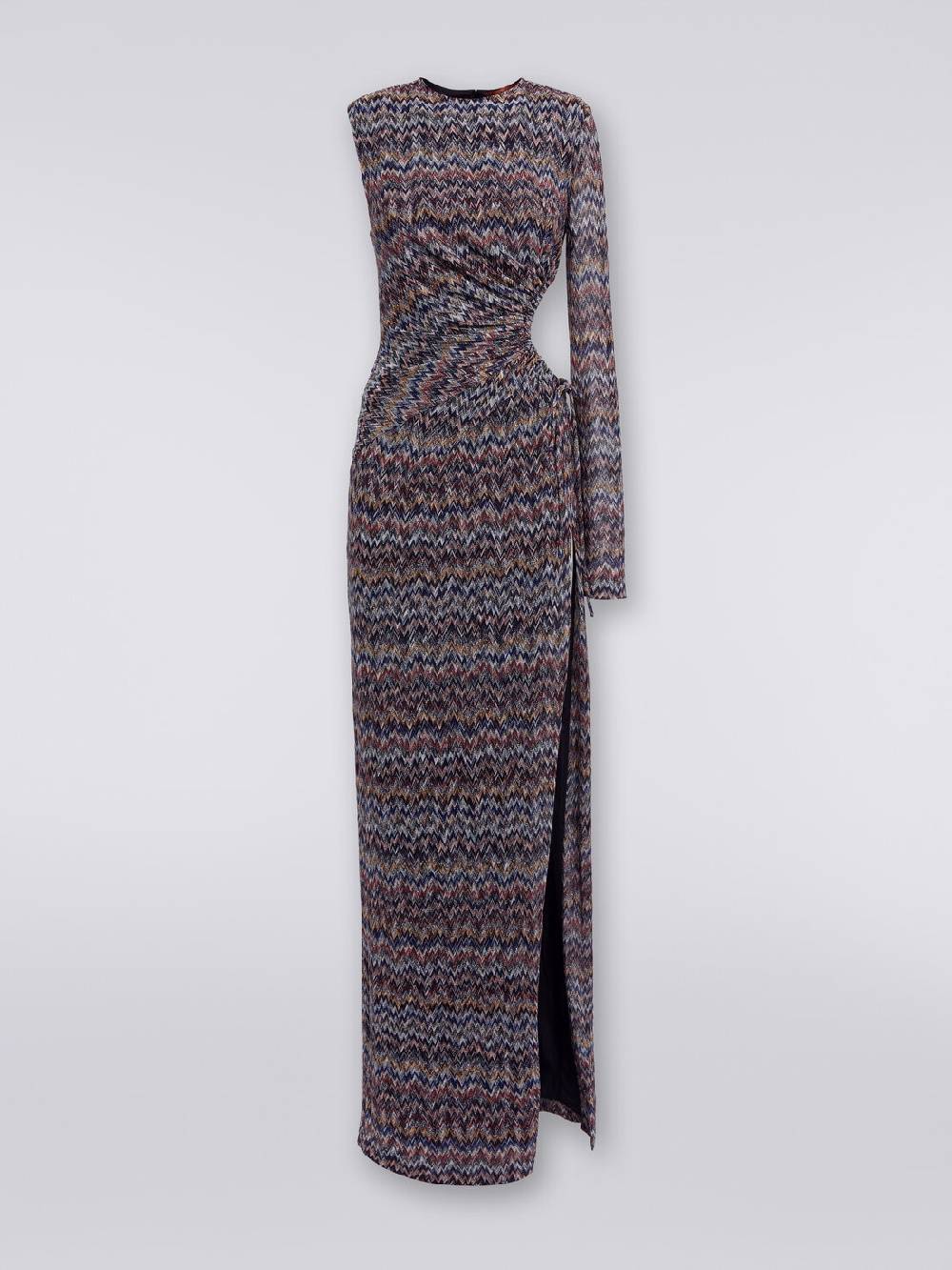 Missoni Abito lungo monospalla con dettaglio cut-out e spacco Italy