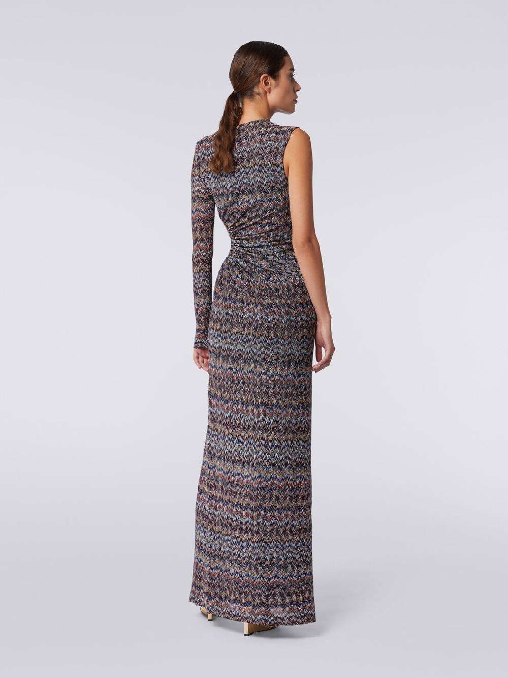 Missoni Abito lungo monospalla con dettaglio cut-out e spacco Italy