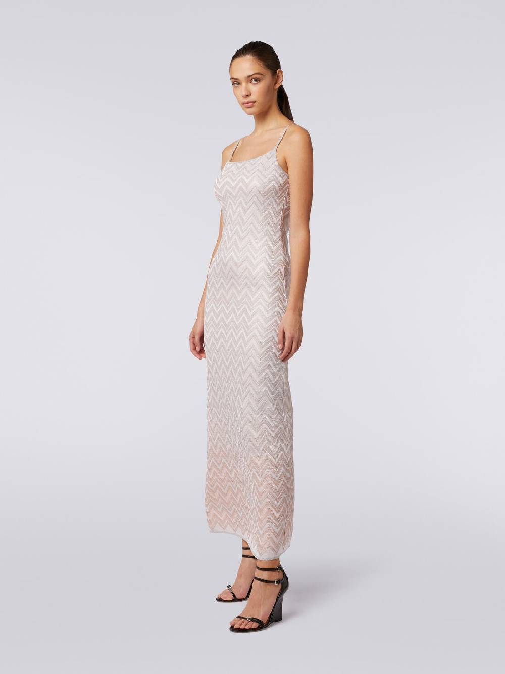 Missoni Abito lungo senza maniche in viscosa lamé zig zag Italia