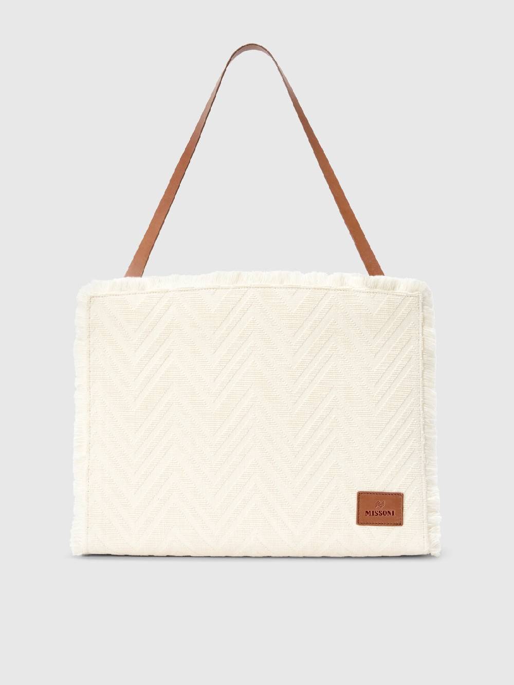 Missoni Tote bag in misto cotone con motivo chevron 2025