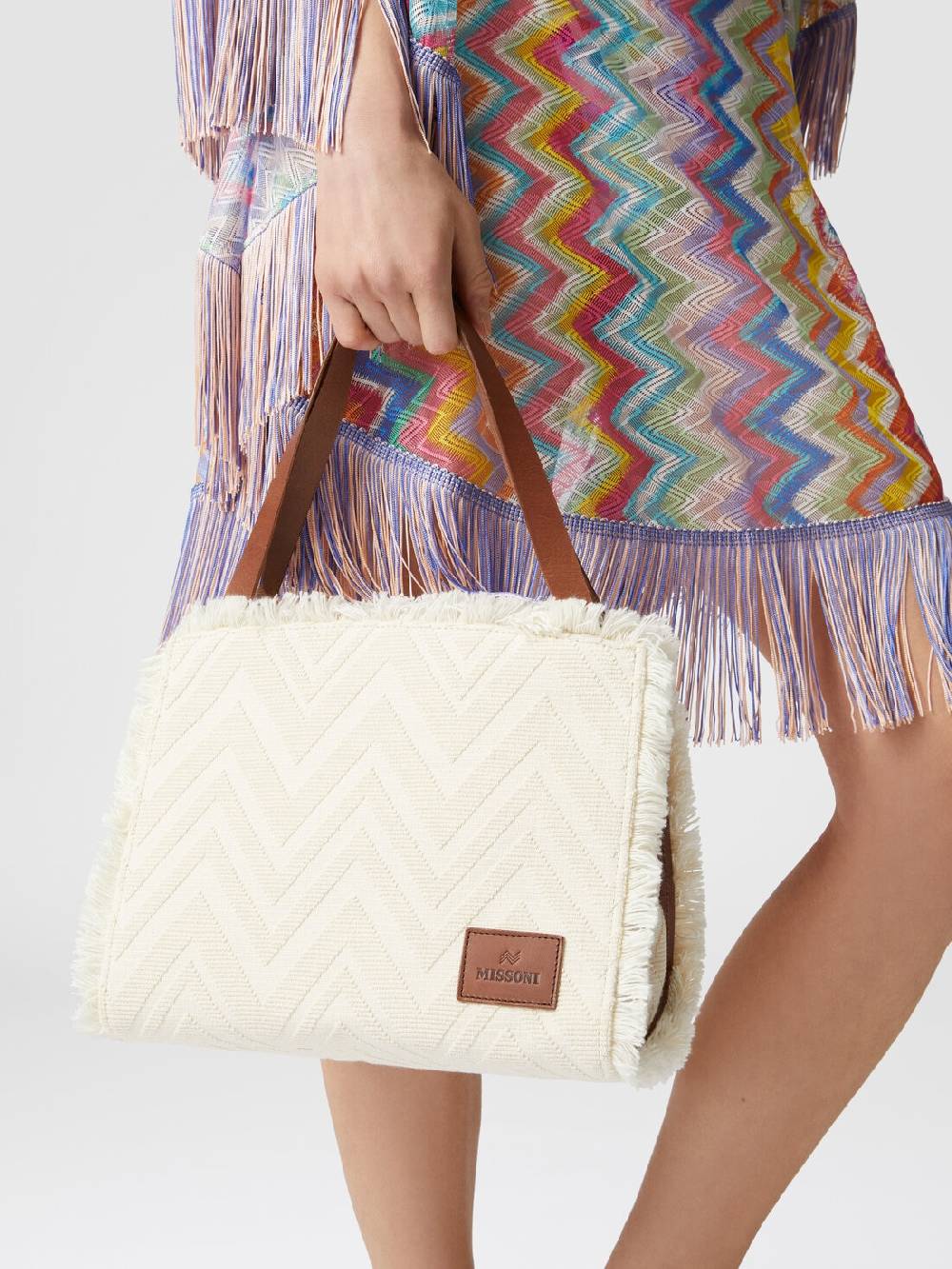 Missoni Tote bag in misto cotone chevron In Linea