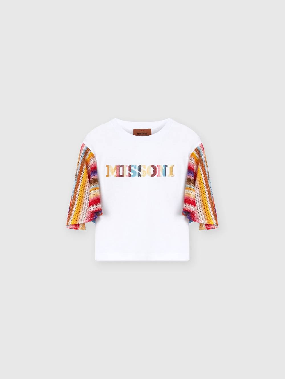 Missoni T-shirt in cotone con inserti a contrasto e scritta logo Qualità Garantita