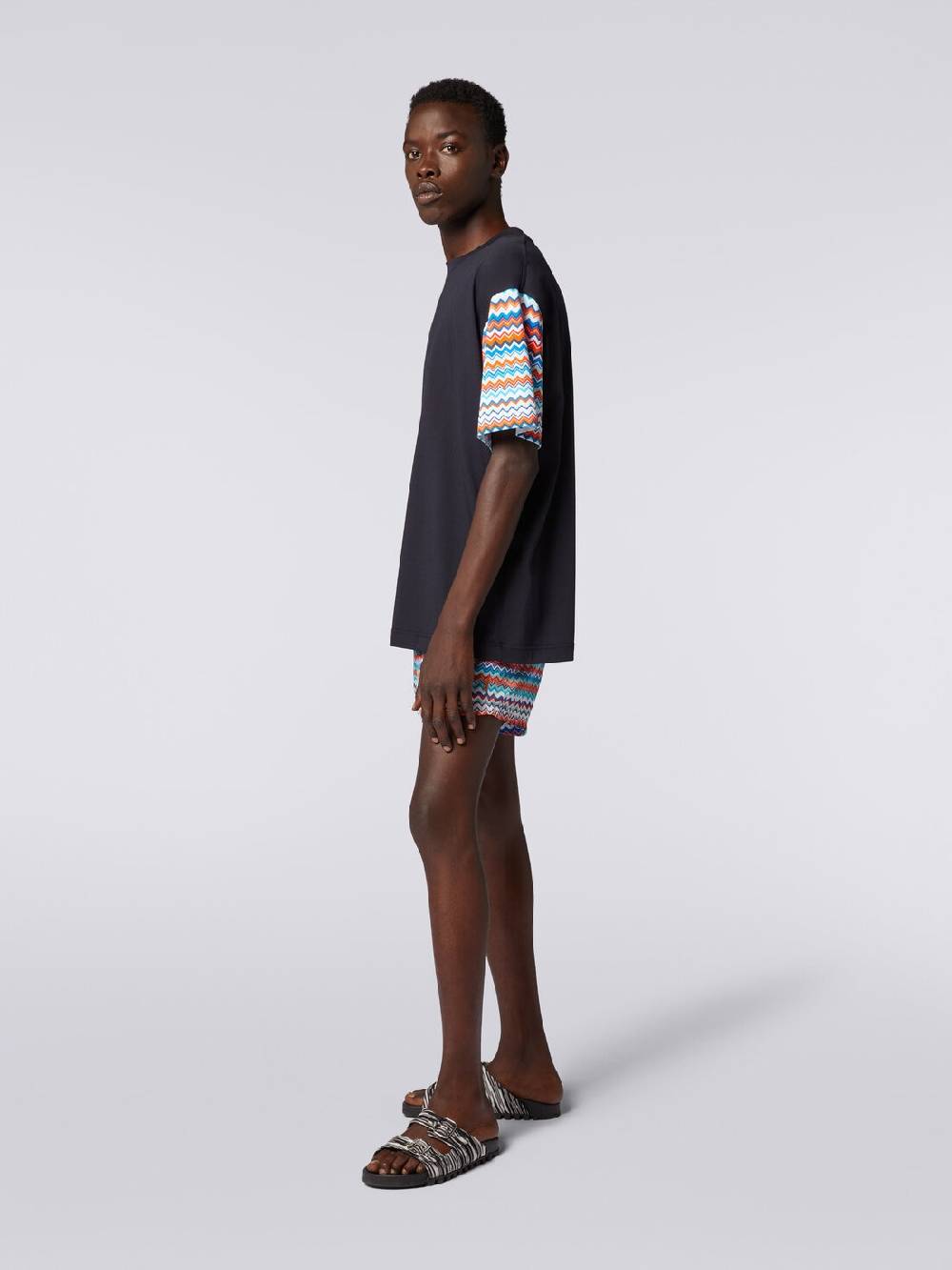 Missoni T-shirt oversize in cotone con inserti zig zag Affare Del Giorno