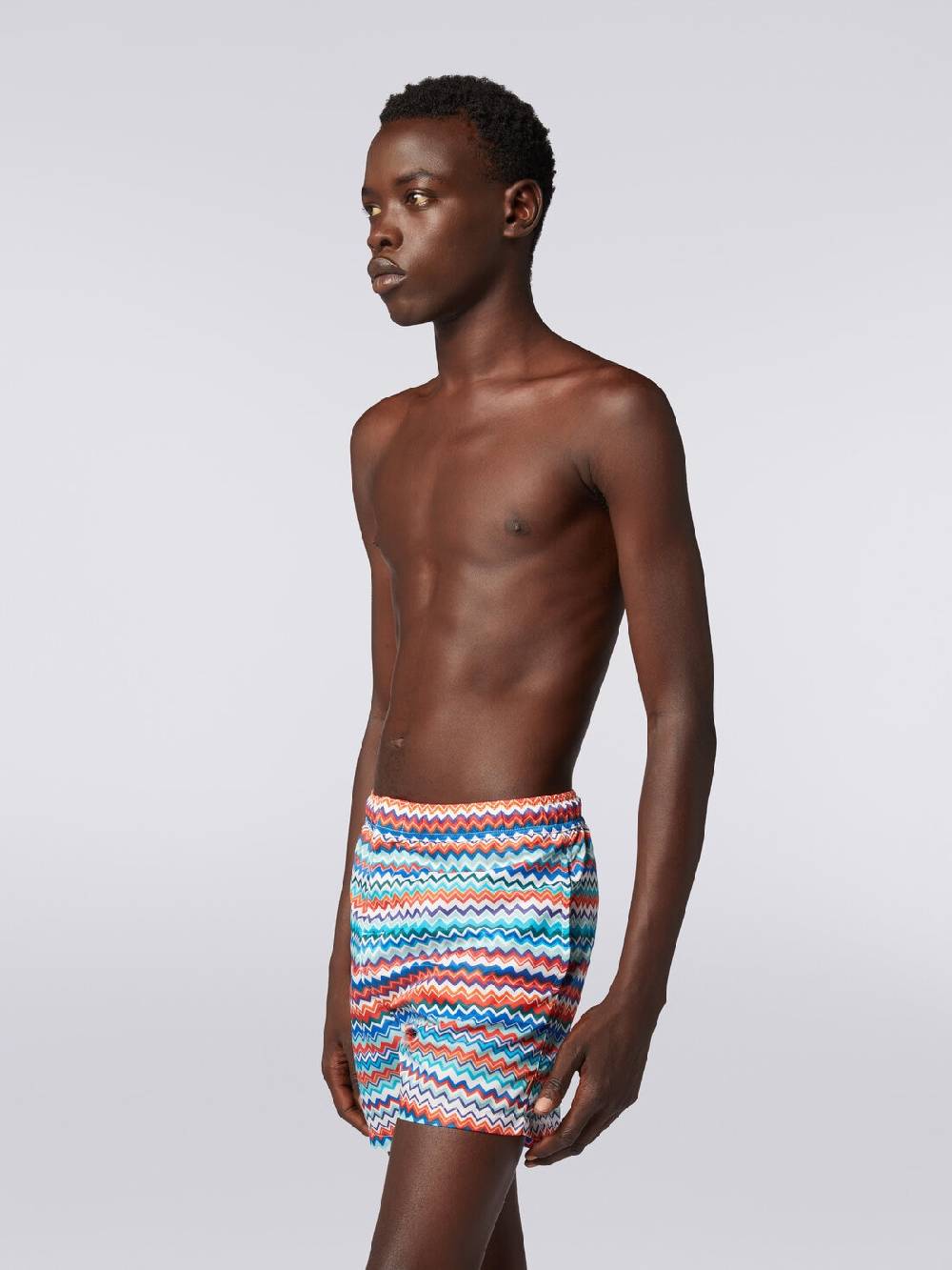 Missoni Boxer mare in nylon stampa zig zag Prezzo Ridotto