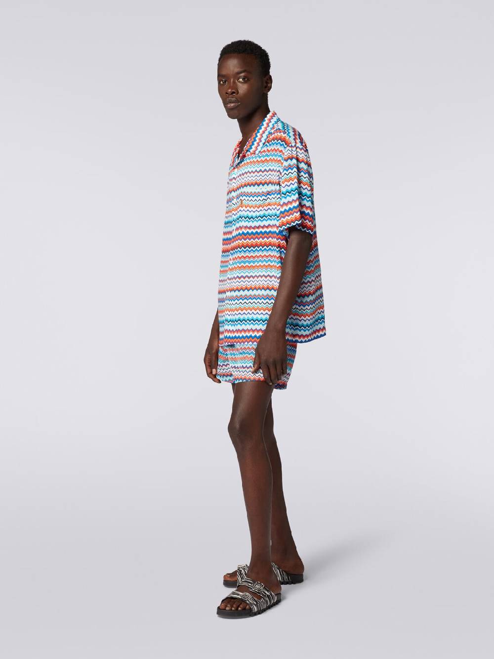 Missoni Camicia a maniche corte modello bowling in viscosa zig zag Sottocosto