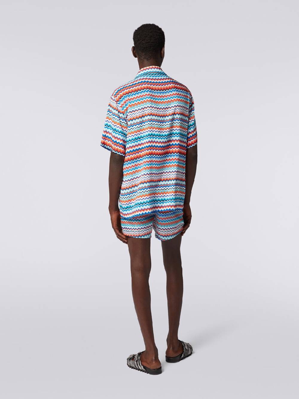Missoni Camicia a maniche corte modello bowling in viscosa zig zag Sottocosto
