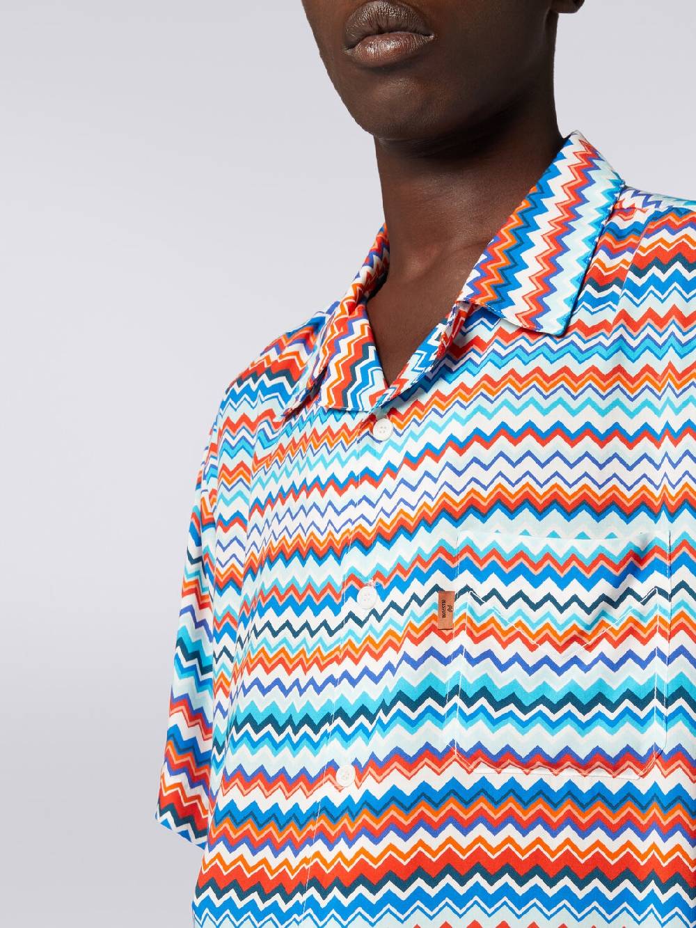 Missoni Camicia a maniche corte modello bowling in viscosa zig zag Sottocosto