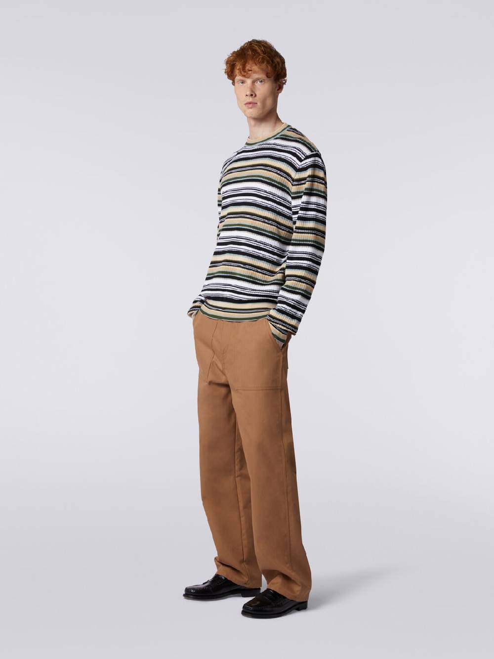 Missoni Pullover girocollo in cotone a righe Presa