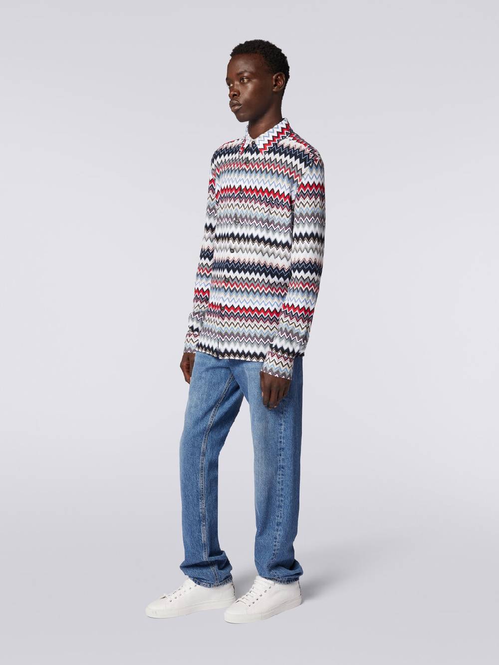 Missoni Camicia a maniche lunghe in cotone zig zag Sconto