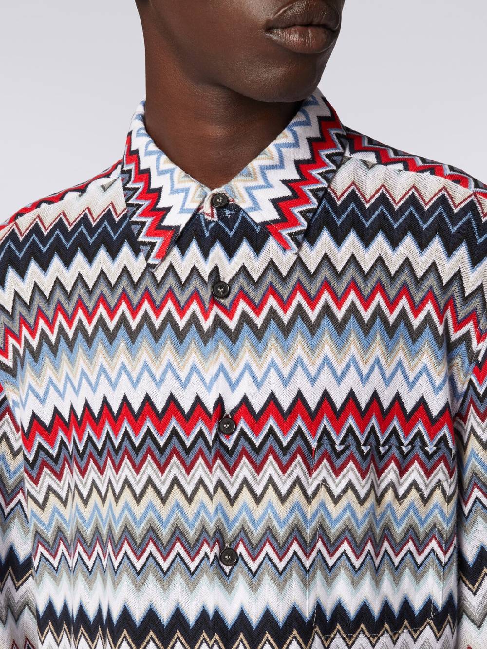 Missoni Camicia a maniche lunghe in cotone zig zag Sconto