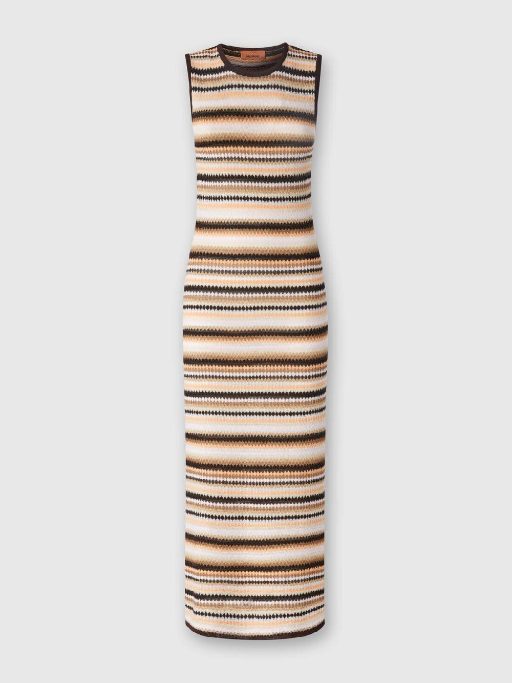Missoni Abito midi senza maniche in lana e viscosa a righe Economico
