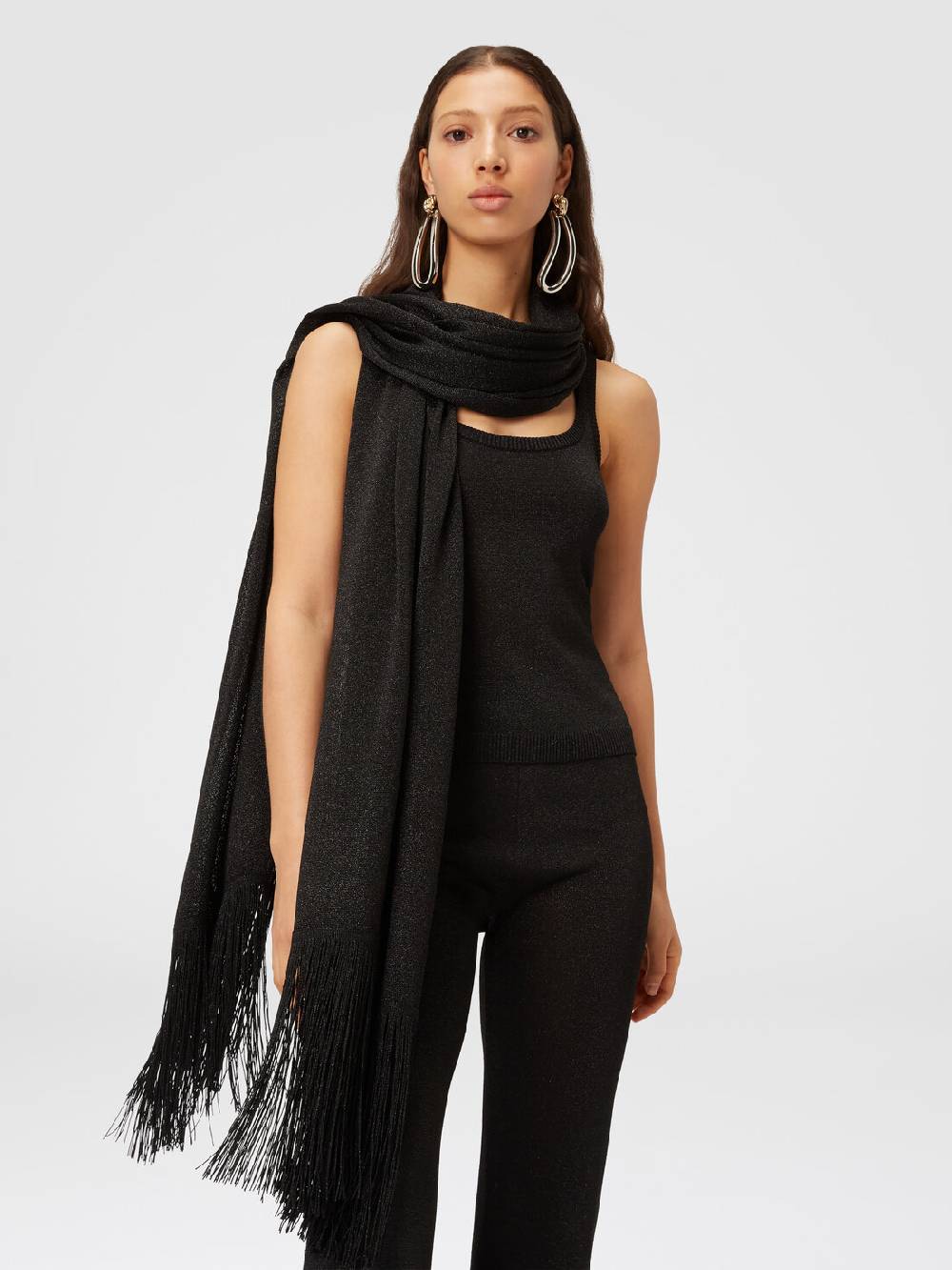 Missoni Stola in maglia di viscosa e nylon con frange Vendita Calda