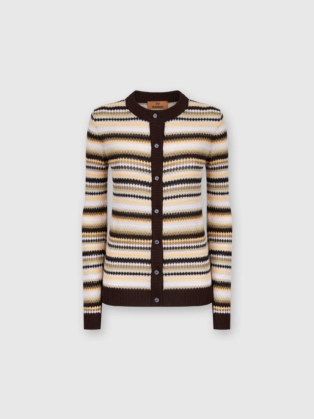 Missoni Cardigan in cotone e viscosa a righe con profili a contrasto Vendite Flash