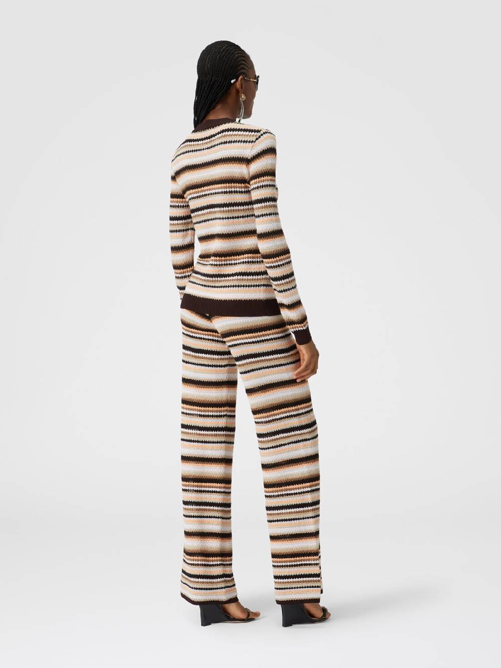 Missoni Cardigan in cotone e viscosa a righe con profili a contrasto Vendite Flash