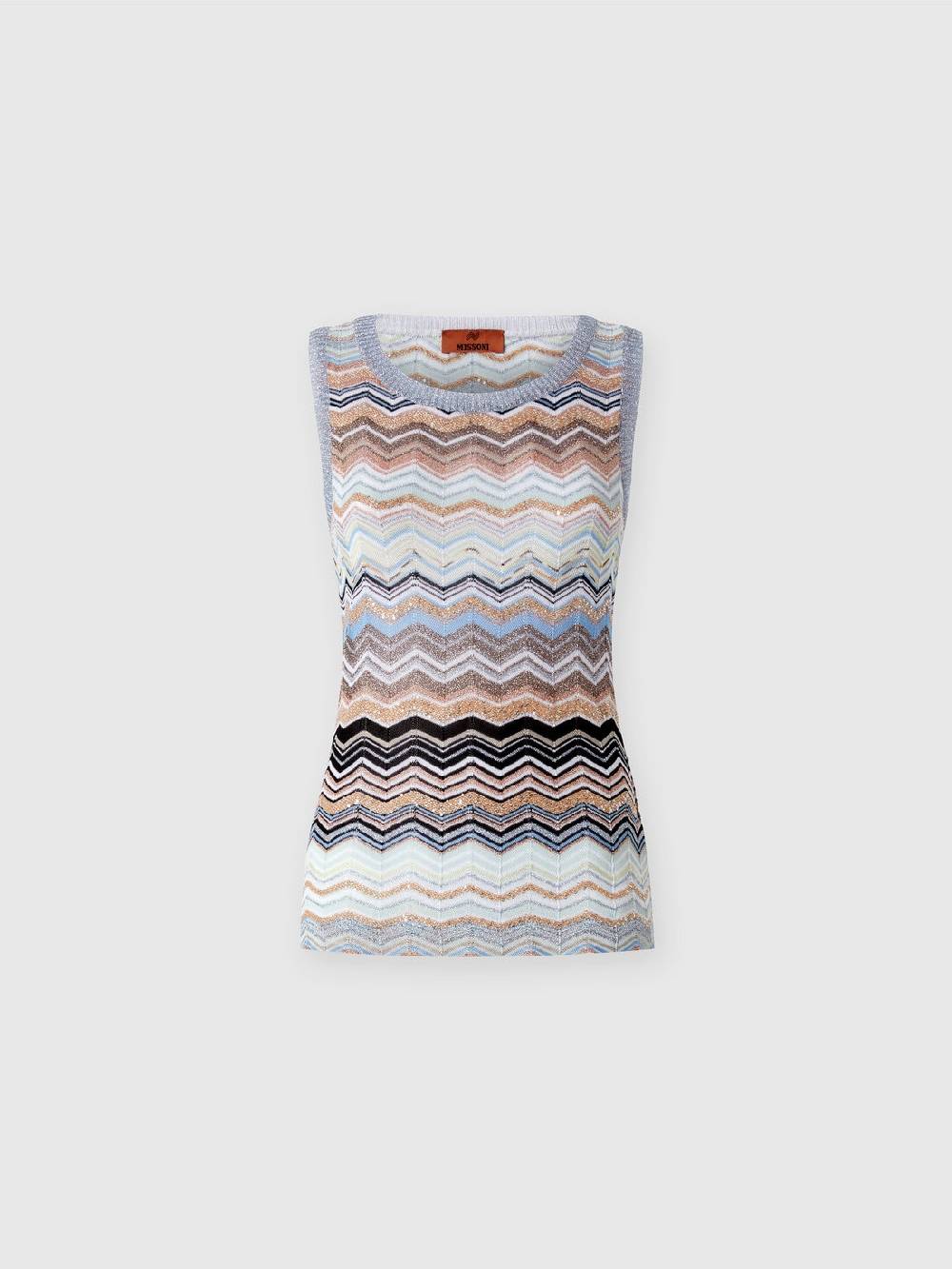 Missoni Top in maglia chevron lamé con paillettes Italia