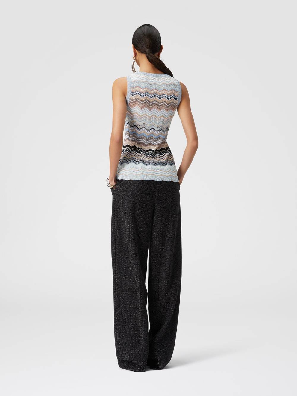 Missoni Top in maglia chevron lamé con paillettes Italia