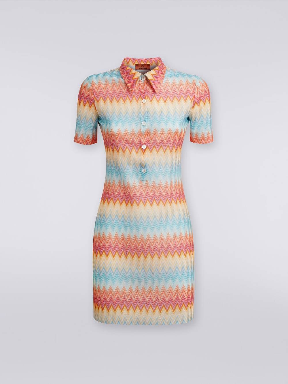 Missoni Mini-abito modello polo in viscosa zig zag Offerta speciale della fabbrica