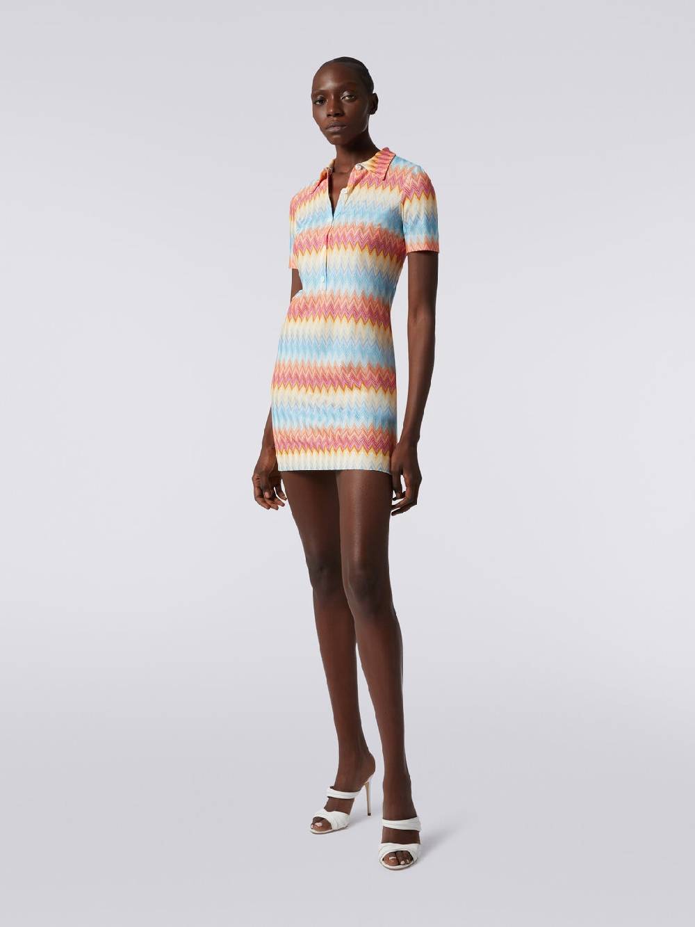 Missoni Mini-abito modello polo in viscosa zig zag Offerta speciale della fabbrica