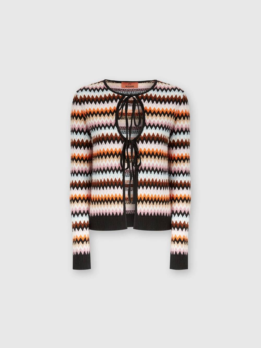 Missoni Cardigan in lana zig zag con profili a contrasto Qualità