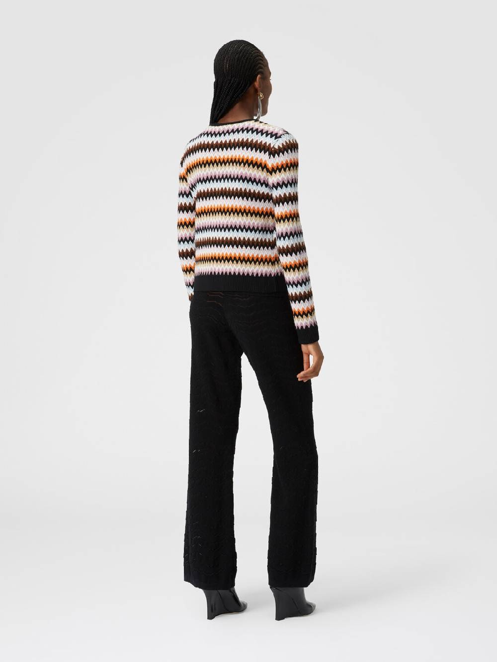 Missoni Cardigan in lana zig zag con profili a contrasto Qualità