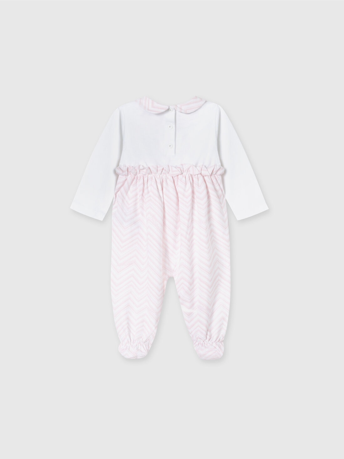 Missoni Set tre pezzi con tutina, zuccotto e bavaglino in cotone con inserti zig zag Vendita