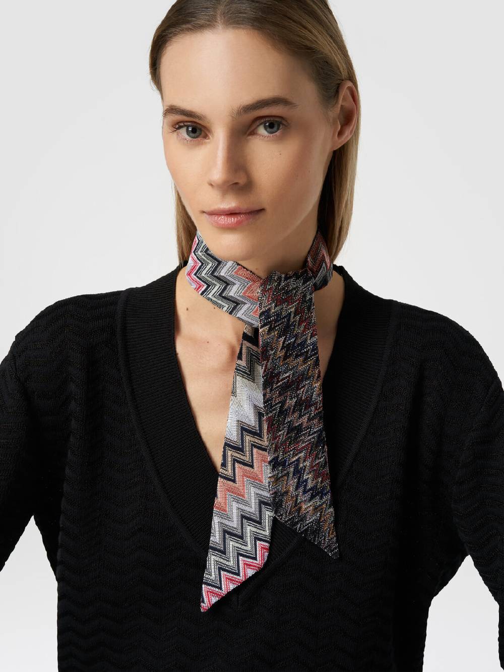 Missoni Foulard in cotone e viscosa zig zag Sconto