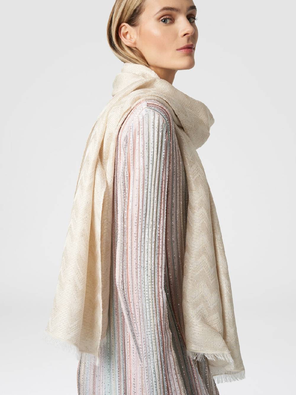 Missoni Stola in misto viscosa chevron con paillettes Economico