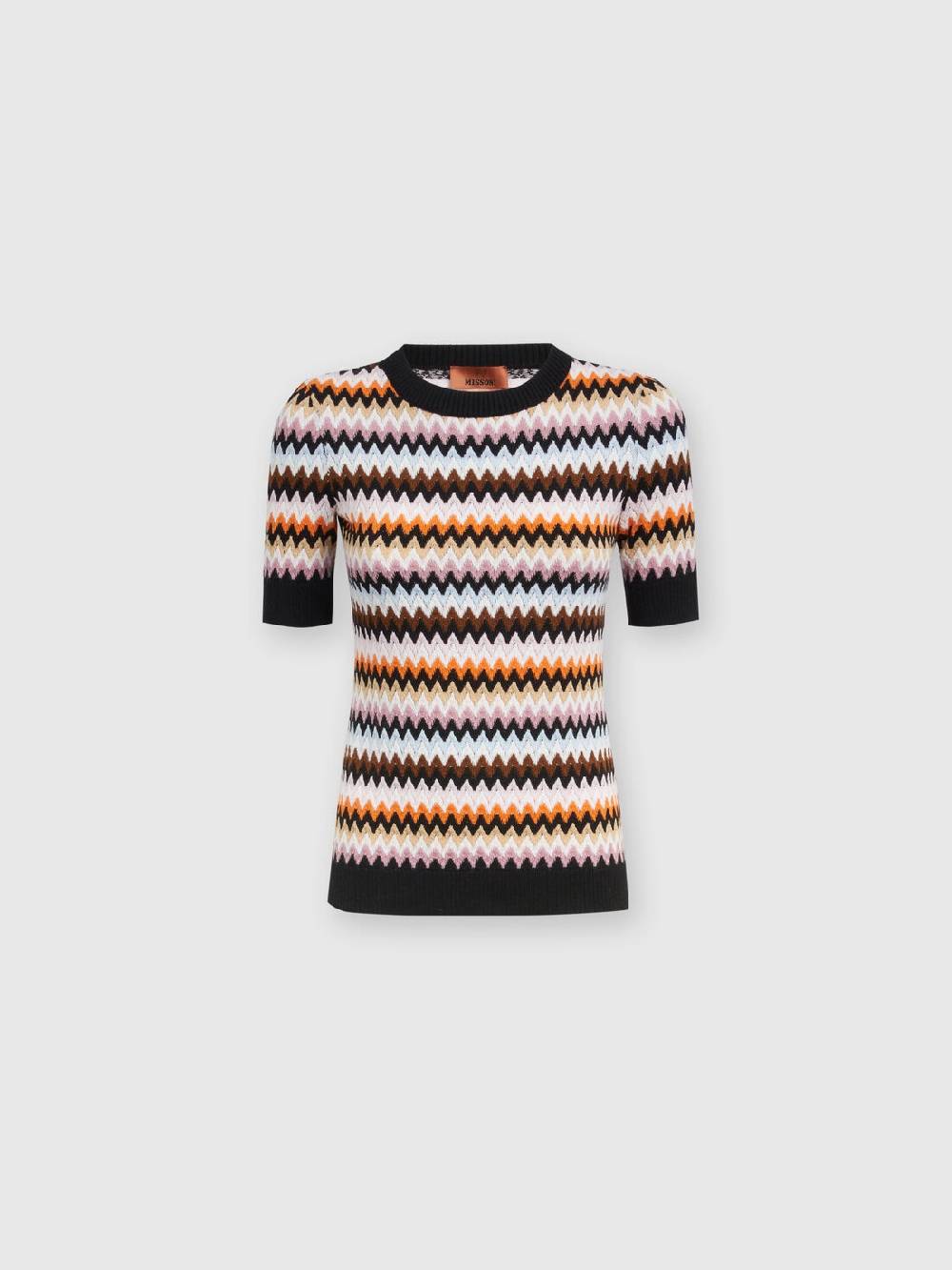 Missoni Pullover girocollo a maniche corte in lana zig zag Saldi