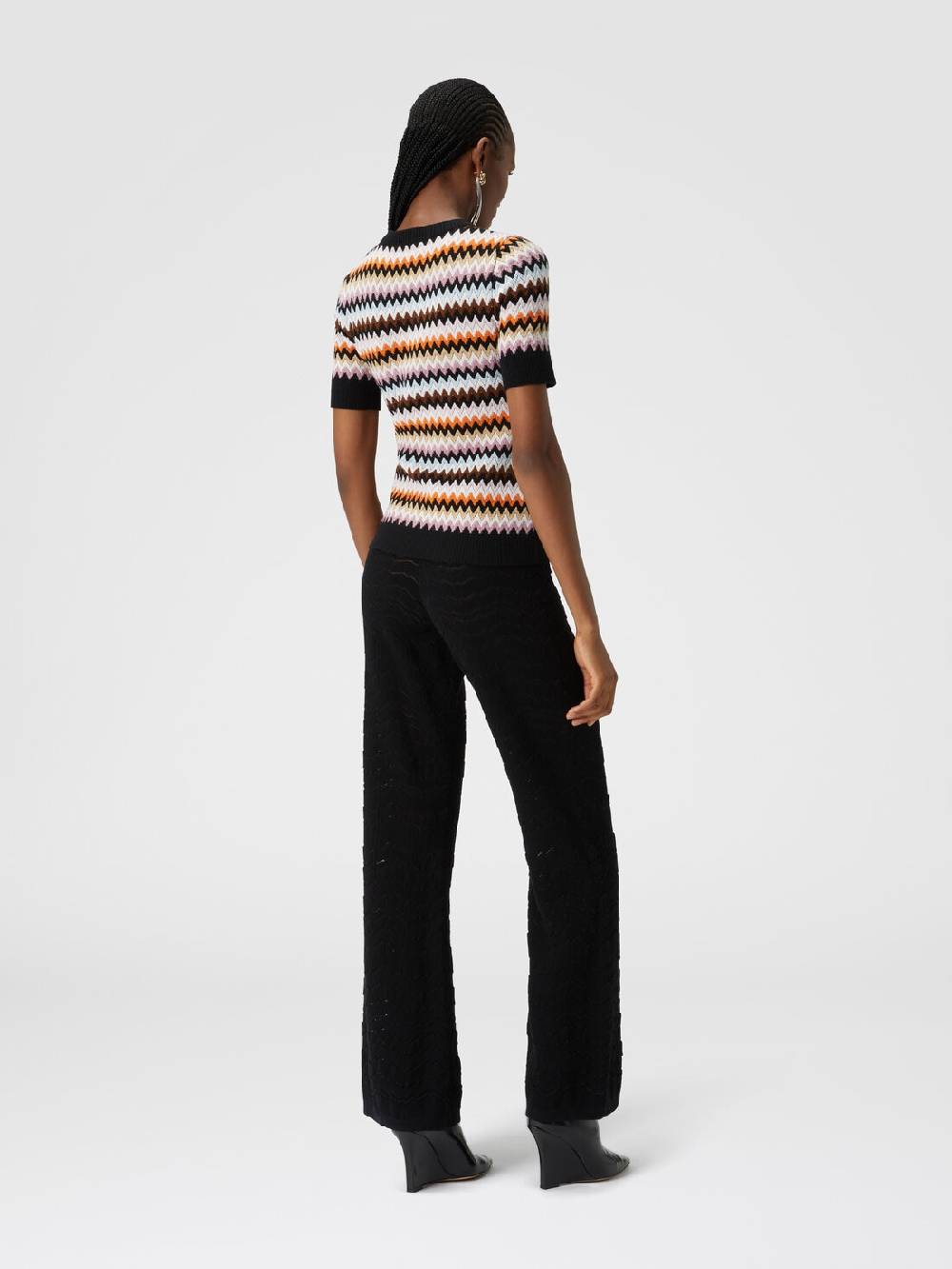 Missoni Pullover girocollo a maniche corte in lana zig zag Saldi