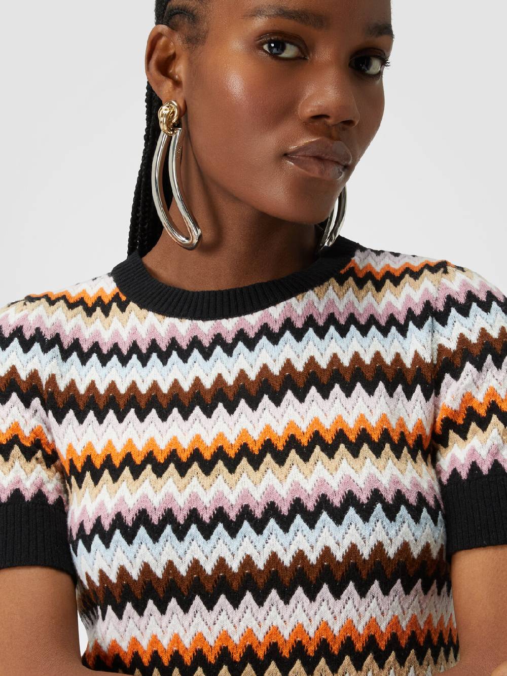 Missoni Pullover girocollo a maniche corte in lana zig zag Saldi