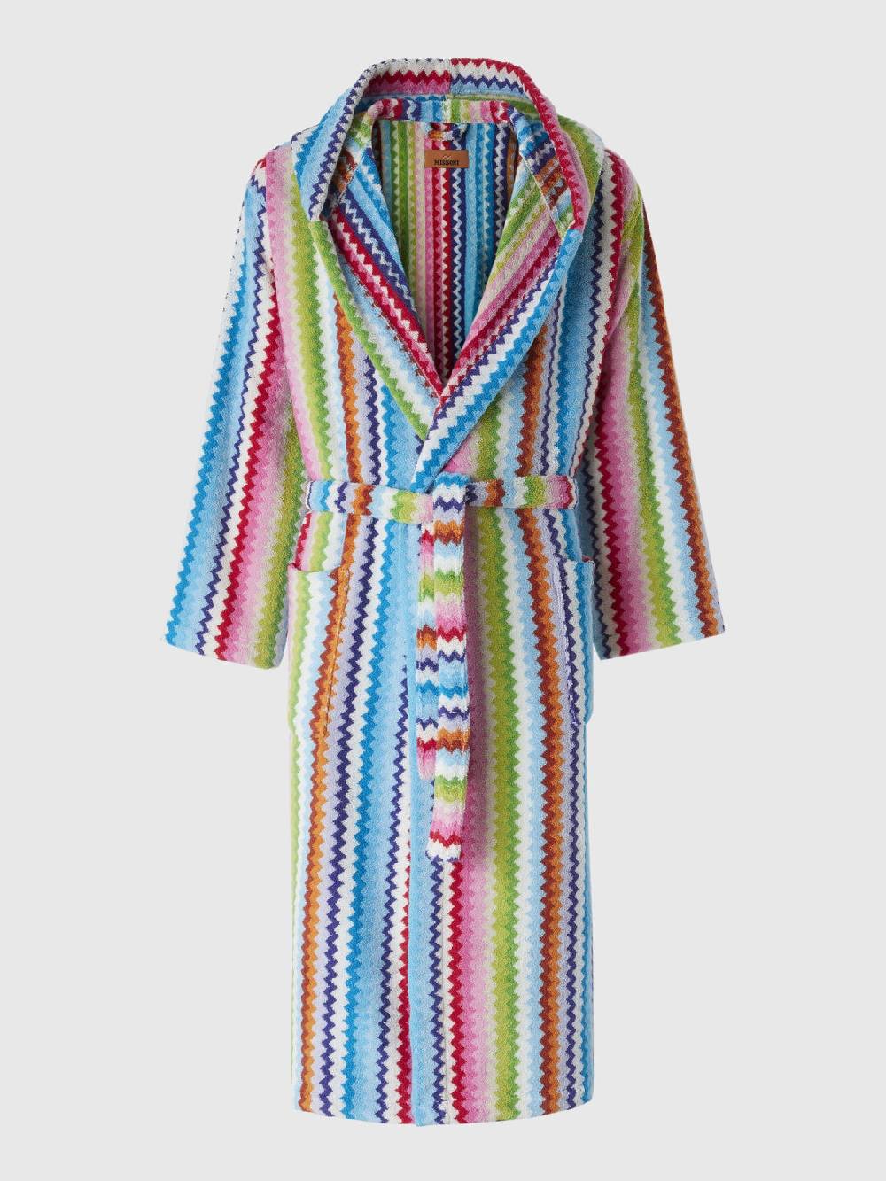 Missoni Accappatoio Riverbero in spugna di cotone zig zag Saldi Di Fabbrica