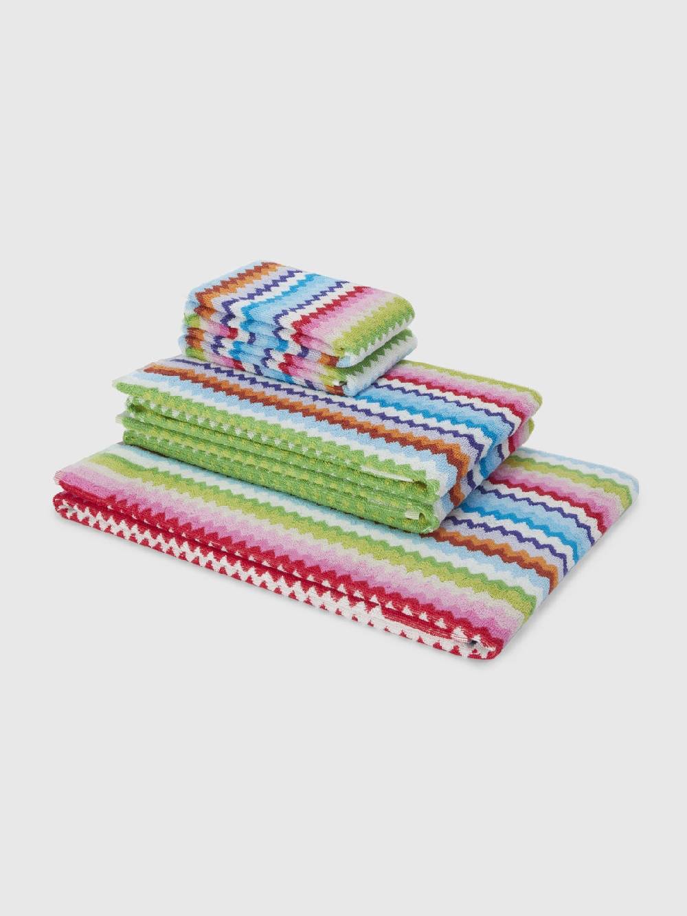 Missoni Set 5 pezzi di asciugamani da bagno Riverbero in spugna di cotone zig zag Vendite Flash