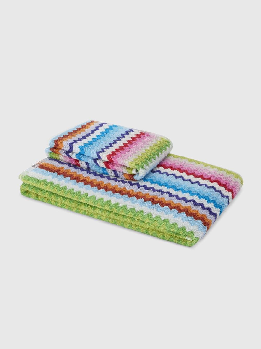 Missoni Set 2 pezzi di asciugamani da bagno Riverbero in spugna di cotone zig zag Negozio