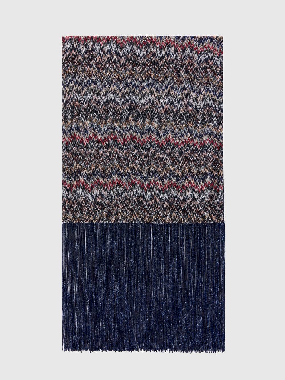 Missoni Stola in viscosa lamé chevron con frange 2025