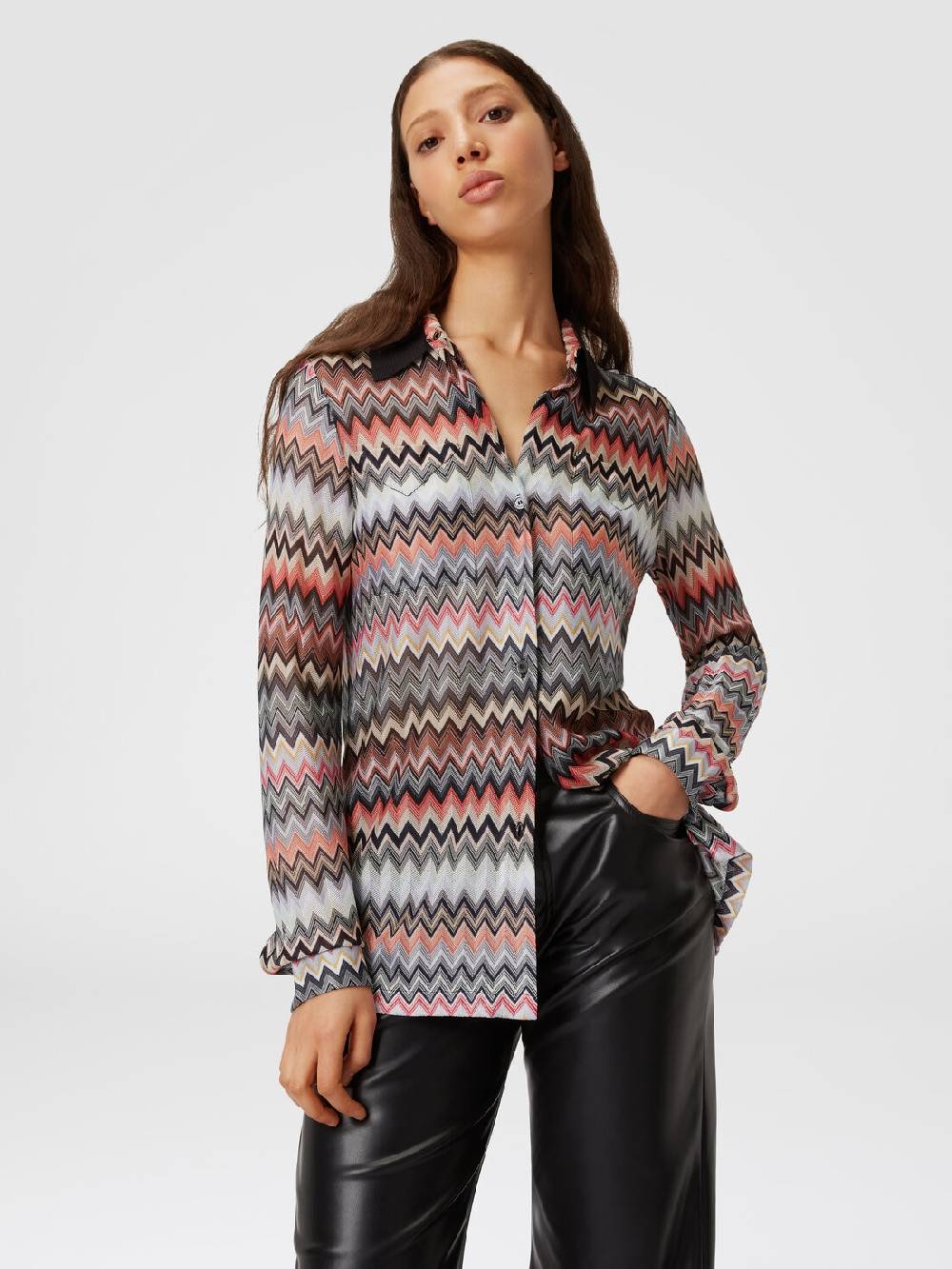 Missoni Camicia in cotone e viscosa zig zag Spedizione Gratuita
