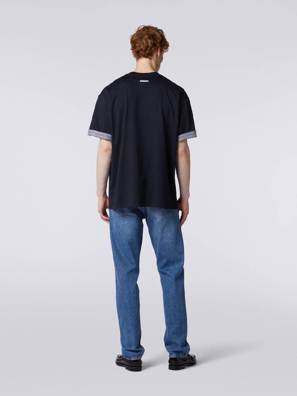 Missoni T-shirt girocollo in cotone con risvolti chevron Fino Al -60%