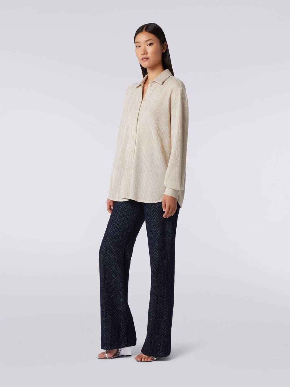 Missoni Camicia oversize in cotone e viscosa lamé Sottocosto