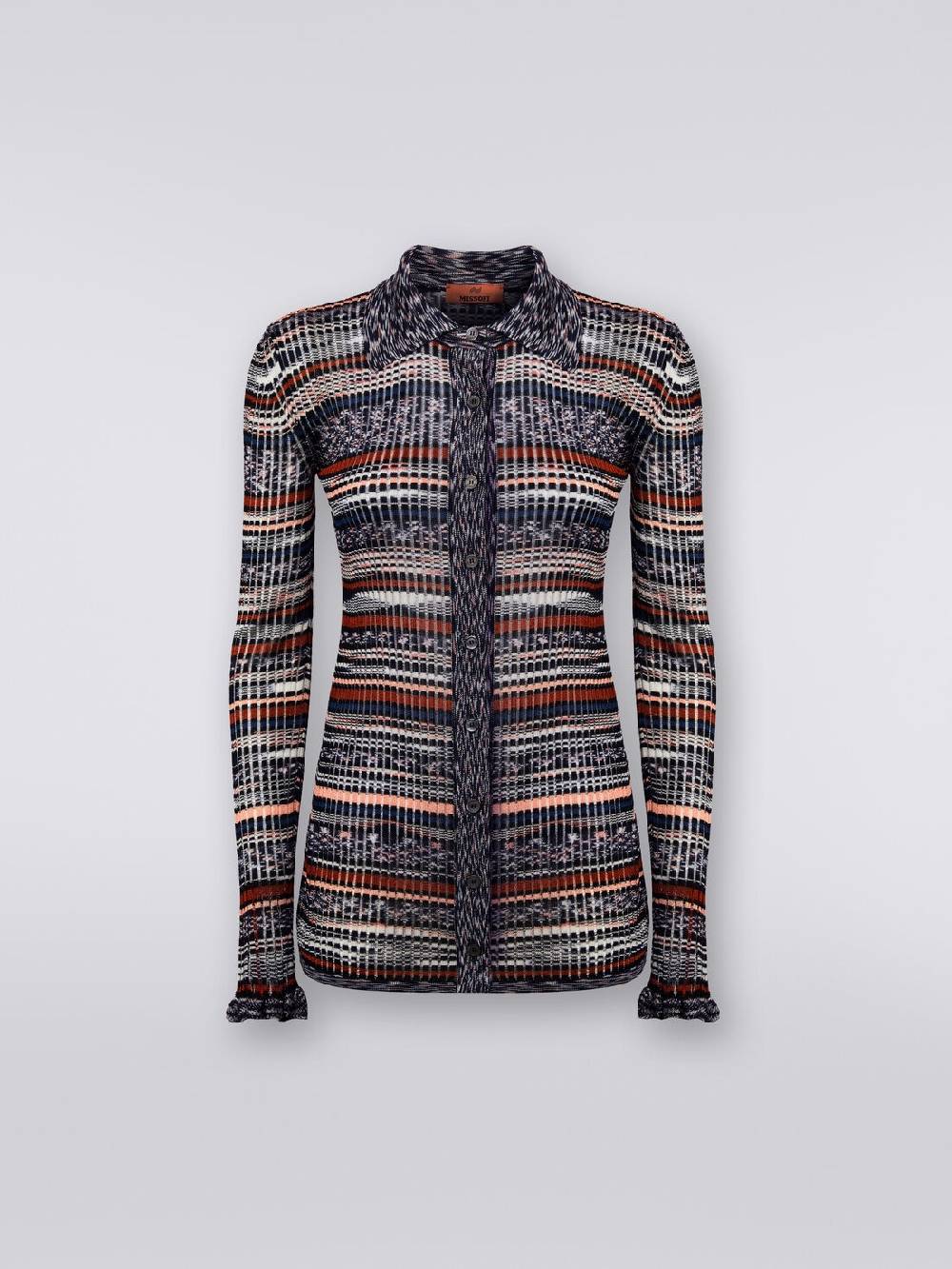 Missoni Camicia in maglia di viscosa a costine fiammata Presa