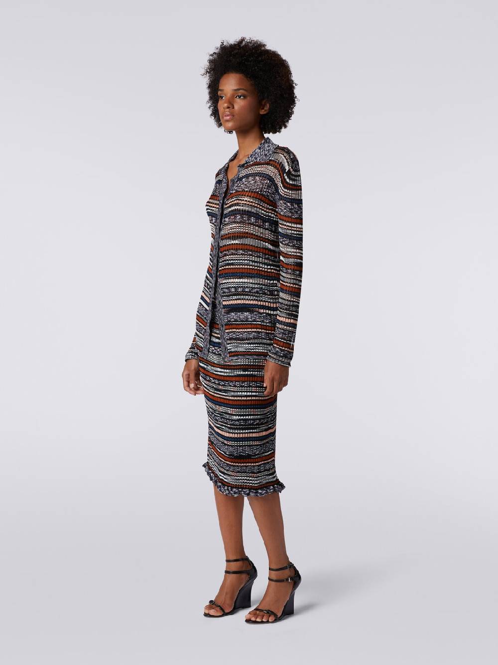 Missoni Camicia in maglia di viscosa a costine fiammata Presa