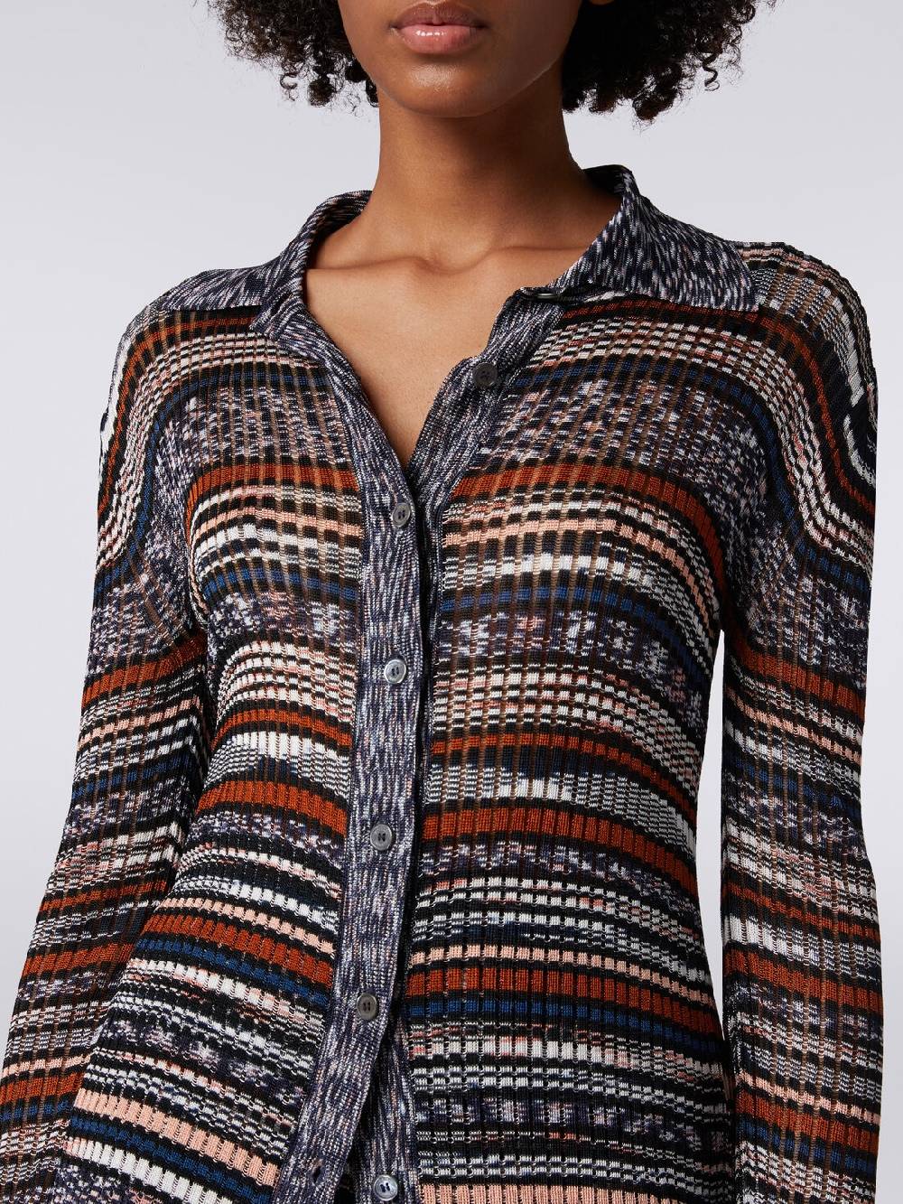 Missoni Camicia in maglia di viscosa a costine fiammata Presa