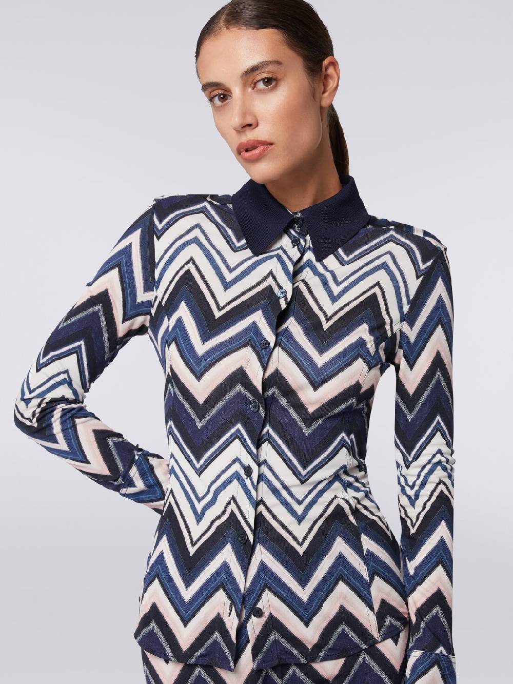 Missoni Camicia in viscosa con stampa zig zag Sconto