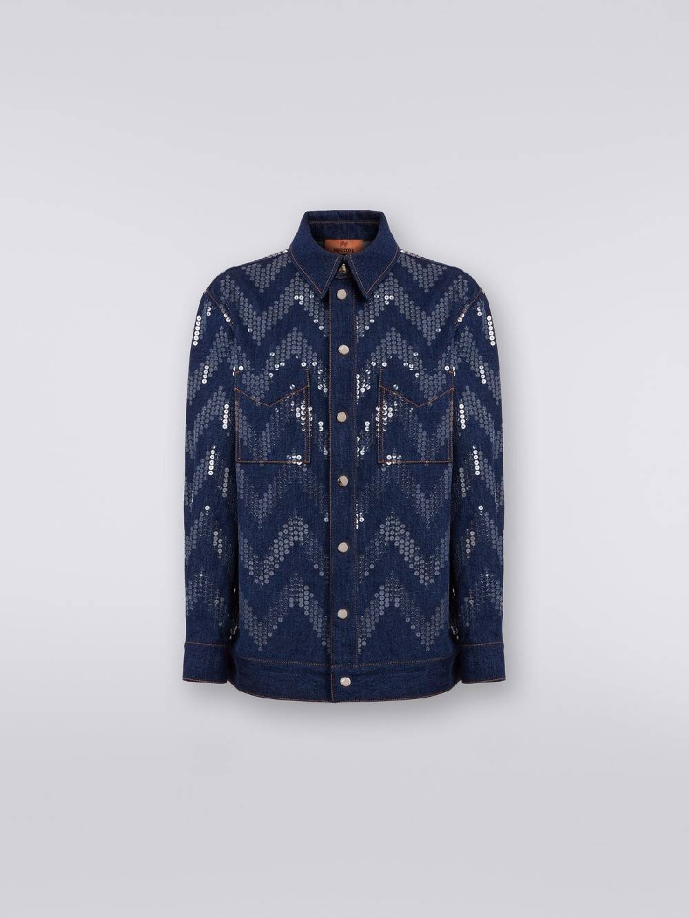 Missoni Overshirt in denim con applicazione di paillettes Saldi