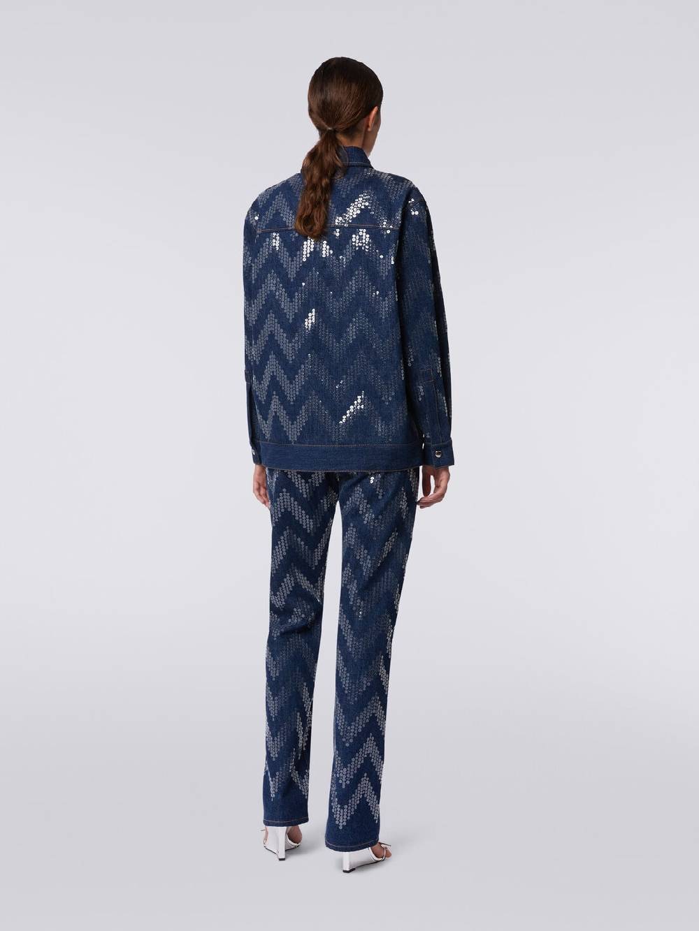 Missoni Overshirt in denim con applicazione di paillettes Saldi
